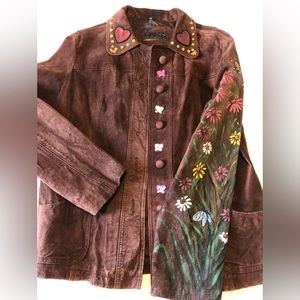 Vintage Guess Suede Leather Jacket Large